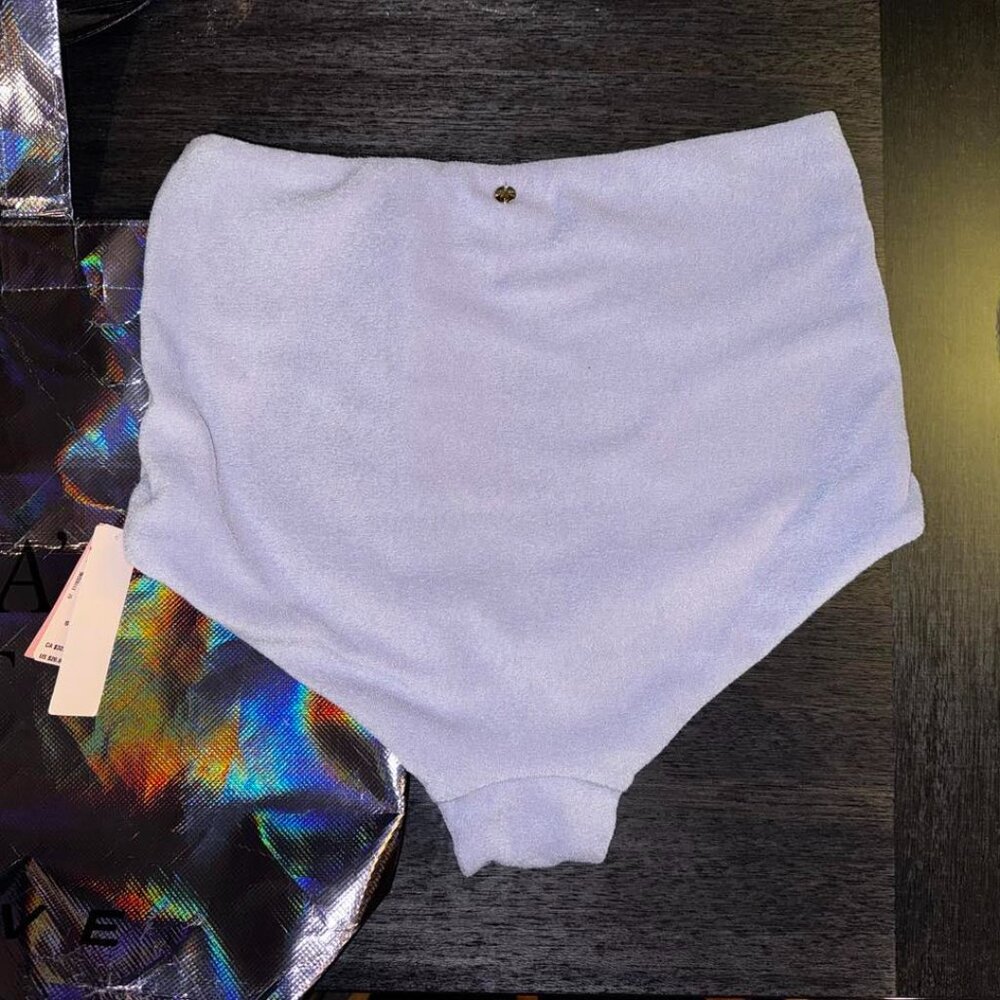 Size SMALL ~ nwt! VICTORIA'S SECRET Purple Terry Cloth FULL CUT Bikini Bottom - Picture 2 of 4